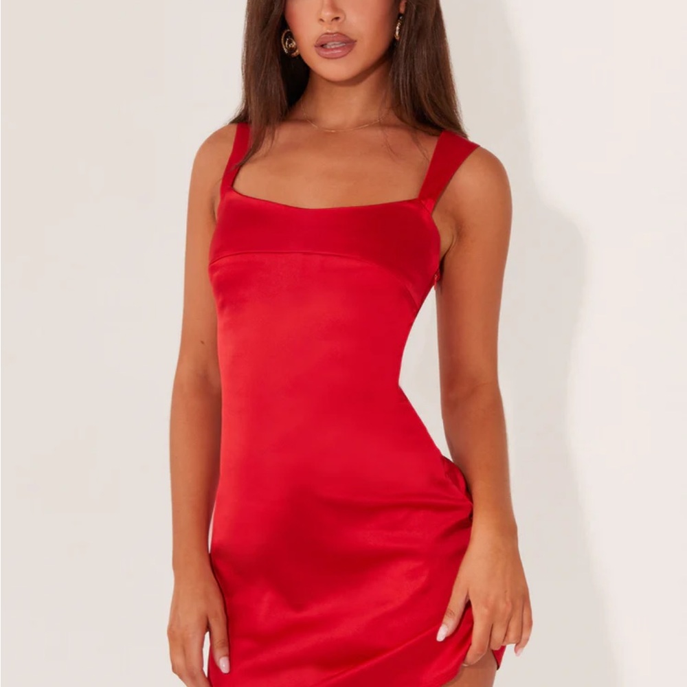 Peppermayo Odette satin mini dress - Red